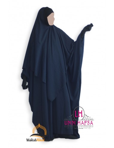 Abaya + Khimar Lycra Set Umm Hafsa - BLAU-Abaya Umm Hafsa-Maktaba-Ahloulhadith