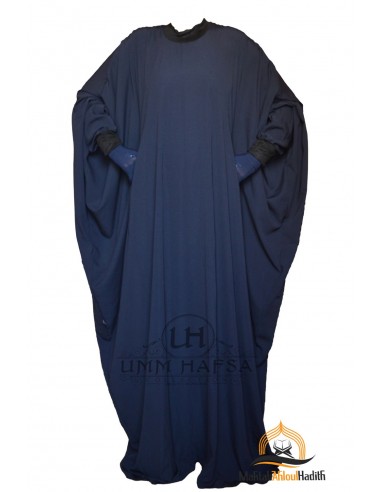 Abaya Lycra Umm Hafsa - BLAUW-Abaya Umm Hafsa-Maktaba-Ahloulhadith