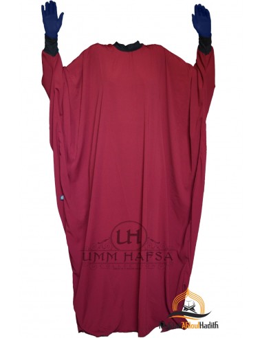 Abaya Lycra Umm Hafsa - Bordeaux-Abaya Umm Hafsa-Maktaba-Ahloulhadith