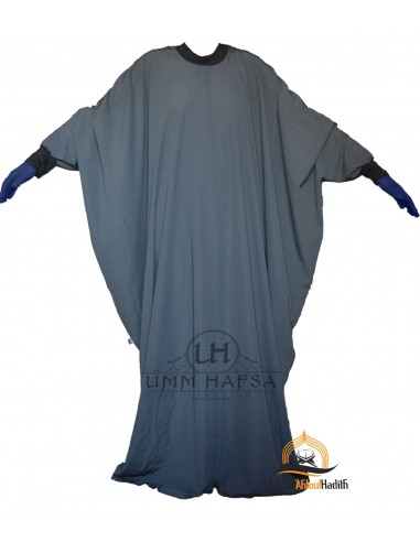 Abaya Lycra Umm Hafsa - CINZA-Abaya Umm Hafsa-Maktaba-Ahloulhadith