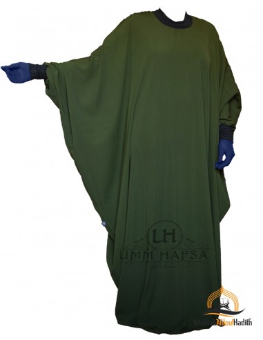 Abaya + Khimar Lycra Set Umm Hafsa - Khaki-Abaya Umm Hafsa-Maktaba-Ahloulhadith