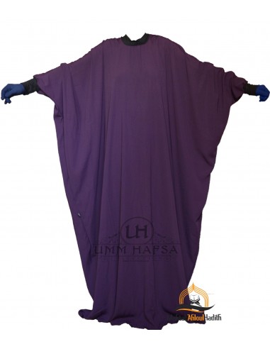Ensemble Abaya + Khimar Lycra Umm Hafsa - Aubergine-Abaya Umm Hafsa-Maktaba-Ahloulhadith