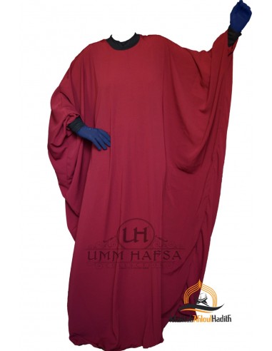 Abaya Lycra Umm Hafsa - Burdeos-Abaya Umm Hafsa-Maktaba-Ahloulhadith