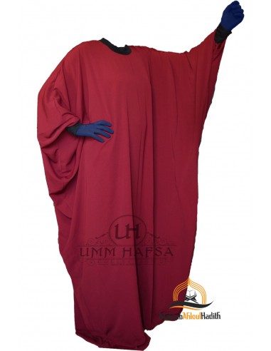 Abaya Lycra Umm Hafsa - Burdeos-Abaya Umm Hafsa-Maktaba-Ahloulhadith