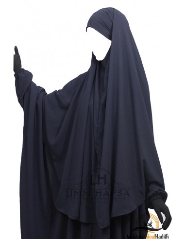 Hijab / khimar Cabo Umm Hafsa - azul-Hijab/Khimar Umm Hafsa-Maktaba-Ahloulhadith