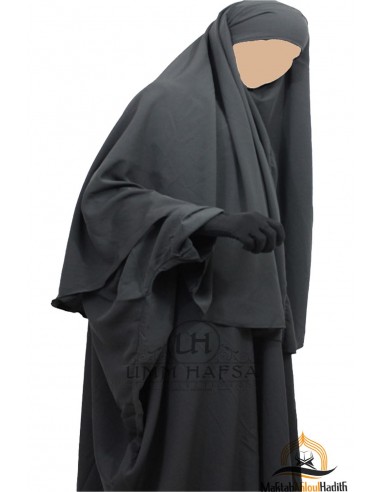 Hijab / khimar Capa Umm Hafsa - Cinzento-Hijab/Khimar Umm Hafsa-Maktaba-Ahloulhadith