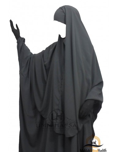 Hijab / khimar Capa Umm Hafsa - Cinzento-Hijab/Khimar Umm Hafsa-Maktaba-Ahloulhadith
