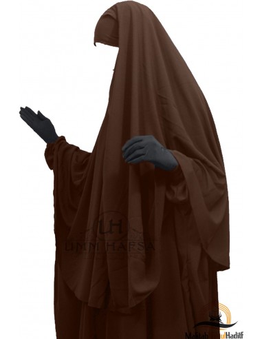 Hijab / Khimar Cape Umm Hafsa - Brun-Hijab/Khimar Umm Hafsa-Maktaba-Ahloulhadith