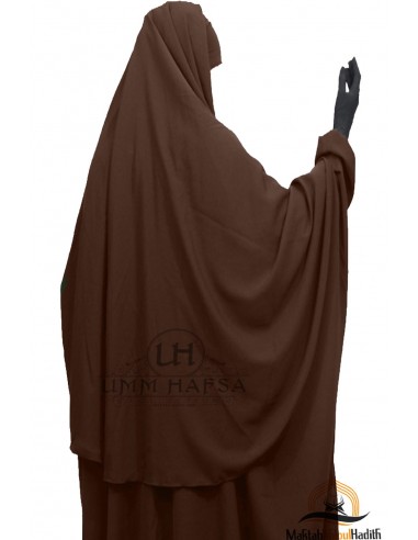 Hijab / Khimar Cape Umm Hafsa - Castanho-Hijab/Khimar Umm Hafsa-Maktaba-Ahloulhadith