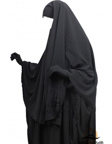 Hijab / Khimar Capa Umm Hafsa - Negro-Hijab/Khimar Umm Hafsa-Maktaba-Ahloulhadith