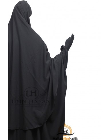 Hijab / Capa Khimar Umm Hafsa - Preto-Hijab/Khimar Umm Hafsa-Maktaba-Ahloulhadith
