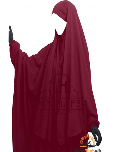 Hijab / khimar Cape Umm Hafsa - Bordeaux-Hijab/Khimar Umm Hafsa-Maktaba-Ahloulhadith