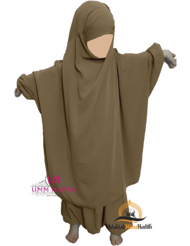 Jilbab för barn "Sarouel" Umm Hafsa - Ljus beige-Område för barn-Maktaba-Ahloulhadith
