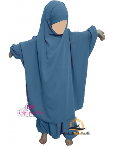 Jilbab de criança "Sarouel" Umm Hafsa - Azul celeste-Área para crianças-Maktaba-Ahloulhadith
