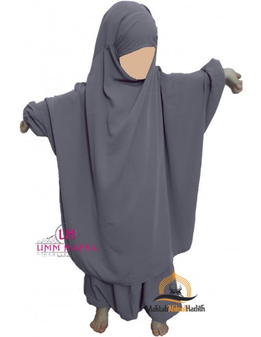 Jilbab per bambini "Sarouel" Umm Hafsa - Grigio-Area bambini-Maktaba-Ahloulhadith