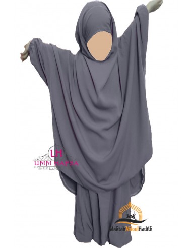 Jilbab per bambini "Sarouel" Umm Hafsa - Grigio-Area bambini-Maktaba-Ahloulhadith