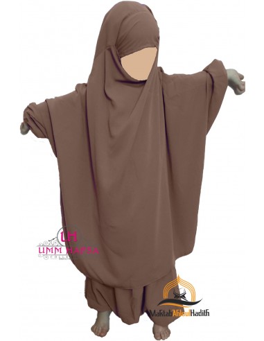 Jilbab infantil "Sarouel" Umm Hafsa - Marrón-Zona infantil-Maktaba-Ahloulhadith
