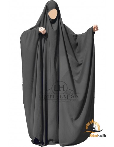Big jilbab Saoudien Umm Hafsa - Negro-JILBAB 1 PIEZA-Maktaba-Ahloulhadith