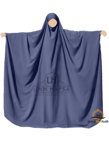 Grande jilbab Saoudien Umm Hafsa - Azul-JILBAB 1 PEÇA-Maktaba-Ahloulhadith