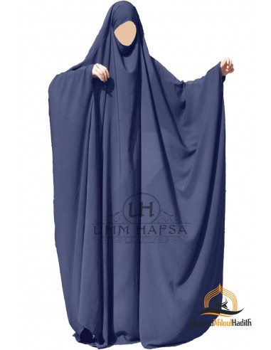 Grote jilbab Saoudien Umm Hafsa - Blauw-JILBAB 1 DEEL-Maktaba-Ahloulhadith