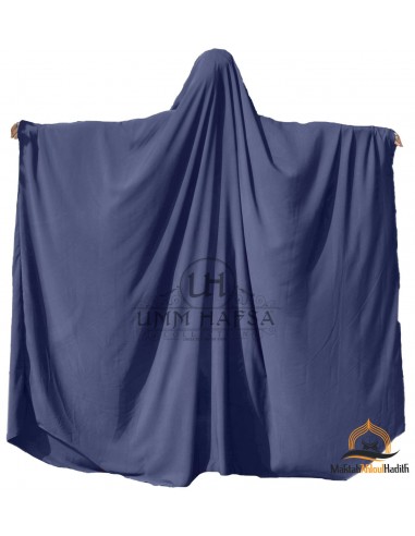 Big jilbab Saoudien Umm Hafsa - Bleu-JILBAB 1 PIÈCE -Maktaba-Ahloulhadith