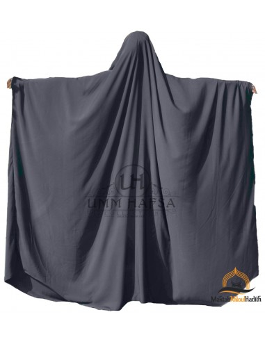 Grote jilbab Saoudien Umm Hafsa - Grijs-JILBAB 1 DEEL-Maktaba-Ahloulhadith