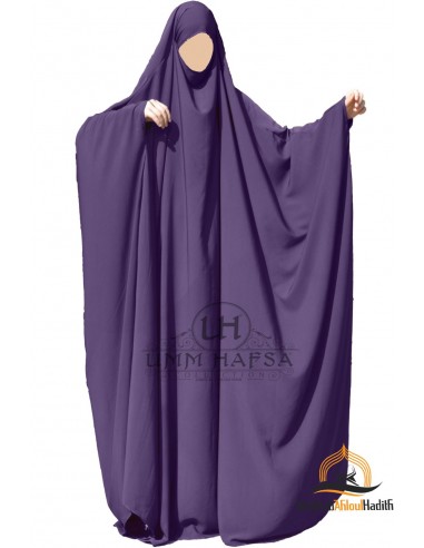 Big jilbab Saoudien Umm Hafsa - Aubergine-JILBAB 1 STYKKE-Maktaba-Ahloulhadith