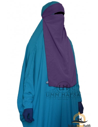 Niqab 1 justerbar slöja Umm Hafsa - Aubergine-Niqab Umm Hafsa-Maktaba-Ahloulhadith