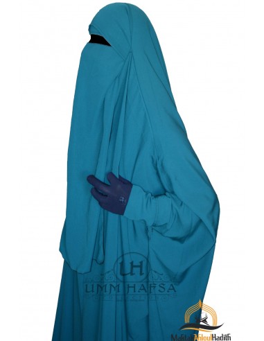 Niqab 1 justerbar slöja Umm Hafsa - Duck Blue-Niqab Umm Hafsa-Maktaba-Ahloulhadith