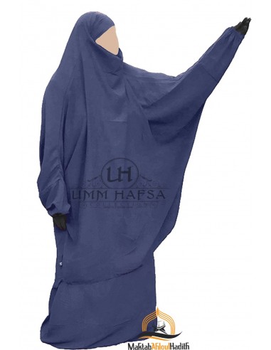 Jilbab 2 pieces Classique "jupe" Umm Hafsa "Caviary" - Bleu-JILBAB 2 PIÈCES JUPE -Maktaba-Ahloulhadith