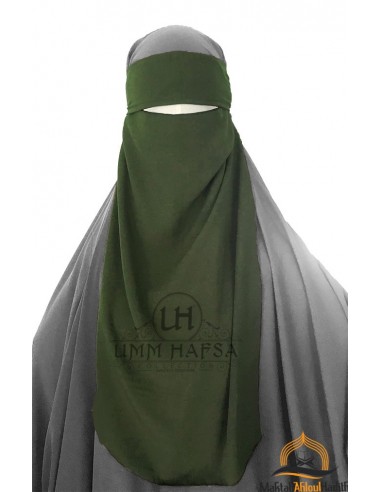 Niqab 1 véu ajustável Umm Hafsa - Cáqui-Niqab Umm Hafsa-Maktaba-Ahloulhadith