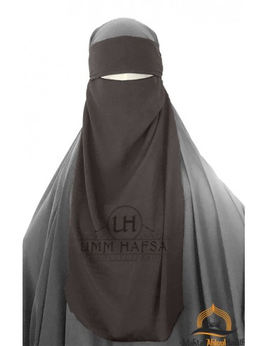 Niqab 1 véu ajustável Umm Hafsa - Taupe-Niqab 1 véu ajustável-Maktaba-Ahloulhadith