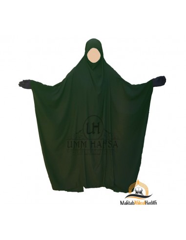 Jilbab saudita classico Umm Hafsa "CAVIARY LUXE" - Khaki-JILBAB 1 PEZZO-Maktaba-Ahloulhadith