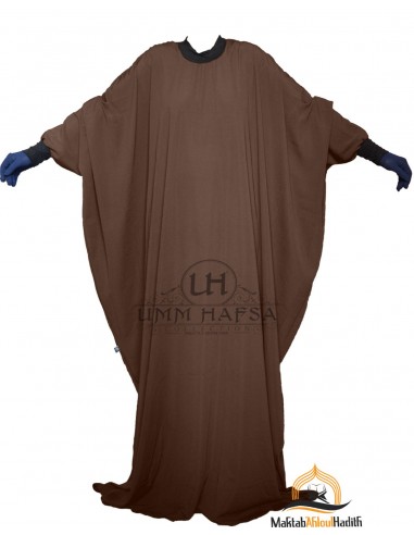Abaya Lycra Umm Hafsa "Caviary Luxe" - Castanho-Abaya Umm Hafsa-Maktaba-Ahloulhadith