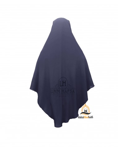 Niqab 2 pezzi a clip Umm Hafsa 1m25 - Blu-Niqab Umm Hafsa-Maktaba-Ahloulhadith