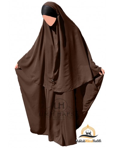 Maryam Umm Hafsa Conjunto abaya/hijab - Marrón-Abaya Umm Hafsa-Maktaba-Ahloulhadith