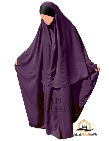 Conjunto Abaya/hijab Maryam Umm Hafsa - Ameixa-Abaya Umm Hafsa-Maktaba-Ahloulhadith