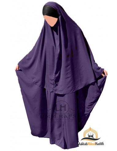Abaya/hijab set Maryam Umm Hafsa - Aubergine-Abaya Umm Hafsa-Maktaba-Ahloulhadith