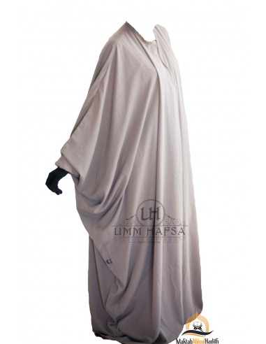 Abaya borboleta Umm Hafsa - Taupe-Abaya borboleta-Maktaba-Ahloulhadith
