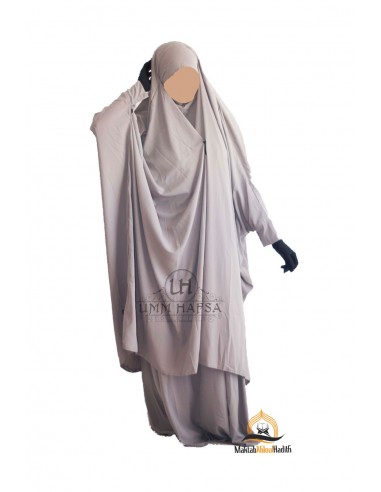 Jilbab 2 Stück mit Clips "Rock" Umm Hafsa - Taupe-JILBAB 2-TEILIGER ROCK-Maktaba-Ahloulhadith