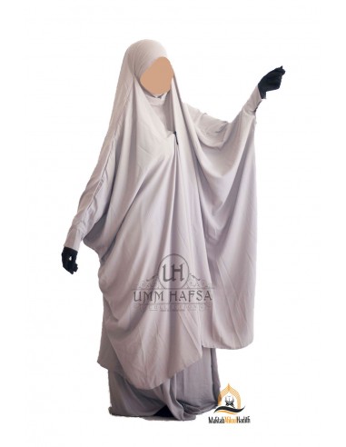 Jilbab 2 pieces à clips "jupe" Umm Hafsa - Taupe-JILBAB 2 PIÈCES JUPE -Maktaba-Ahloulhadith