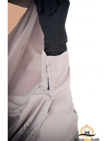 Jilbab 2 pieces with clips "skirt" Umm Hafsa - Taupe-JILBAB 2 PIECES SKIRT-Maktaba-Ahloulhadith