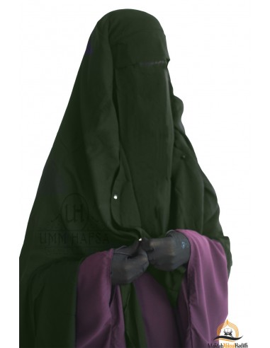 Boné Niqab/Sitar com clipes Umm Hafsa 1m60 - Cáqui-Niqab Umm Hafsa-Maktaba-Ahloulhadith