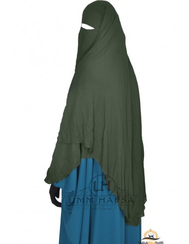 Niqab/Sitar cape med clips Umm Hafsa 1m50 - khaki-Niqab Umm Hafsa-Maktaba-Ahloulhadith