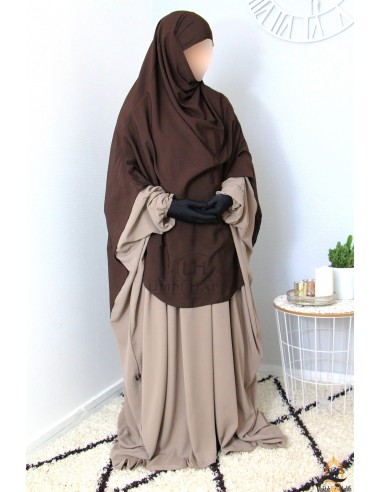 Khimar/Hijab Hafsa by Umm Hafsa - Brown-Hijab/Khimar Umm Hafsa-Maktaba-Ahloulhadith