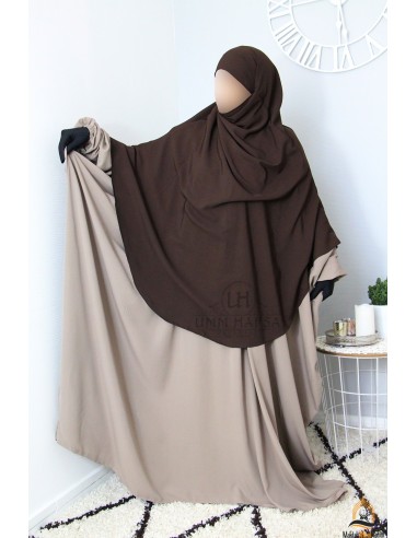 Khimar/Hijab Hafsa de Umm Hafsa - Marron-Hijab/Khimar Umm Hafsa-Maktaba-Ahloulhadith