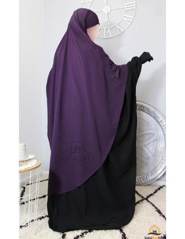 Khimar/Hijab Hafsa de Umm Hafsa - Aubergine-Hijab/Khimar Umm Hafsa-Maktaba-Ahloulhadith
