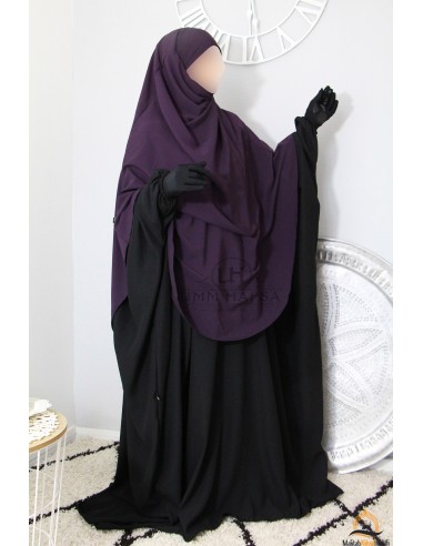 Khimar/Hijab Hafsa de Umm Hafsa - Aubergine-Hijab/Khimar Umm Hafsa-Maktaba-Ahloulhadith