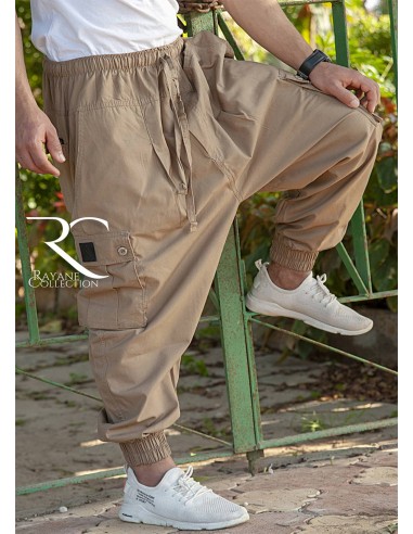 Pantaloni cargo Rayane 11SC Saroual - Beige-Cargo saroual-Maktaba-Ahloulhadith