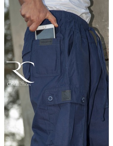 Rayane 11SC Saroual Cargo Byxor - Blå-Cargo saroual-Maktaba-Ahloulhadith